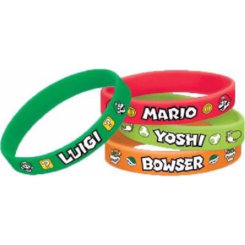 (6) SUPER MARIO RUBBER BRACELETS