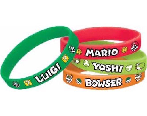 (6) SUPER MARIO RUBBER BRACELETS