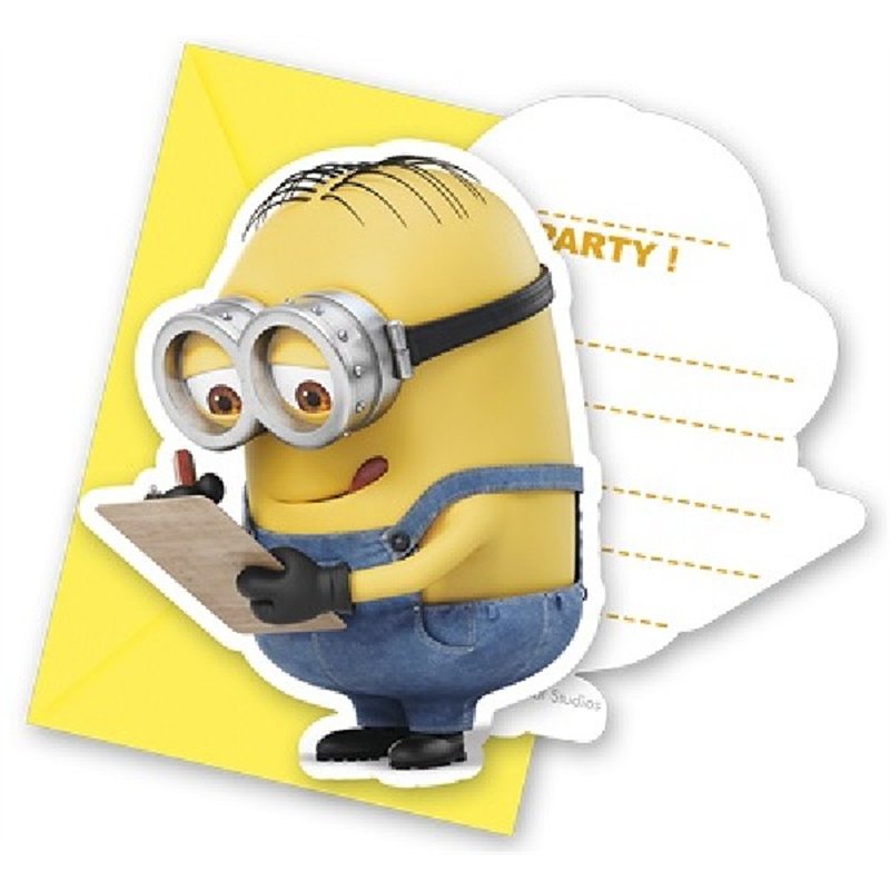 (6) LOVELY MINIONS INVITATIONS