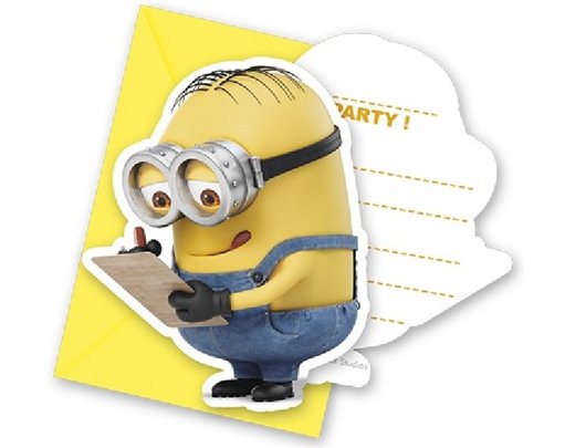 (6) LOVELY MINIONS INVITATIONS