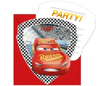 (6) CARS 3 DIE-CUT INVITATIONS