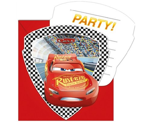 (6) CARS 3 DIE-CUT INVITATIONS