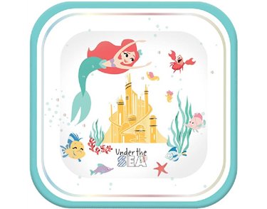 (4) ARIEL UNDER THE SEA SQ PLATES