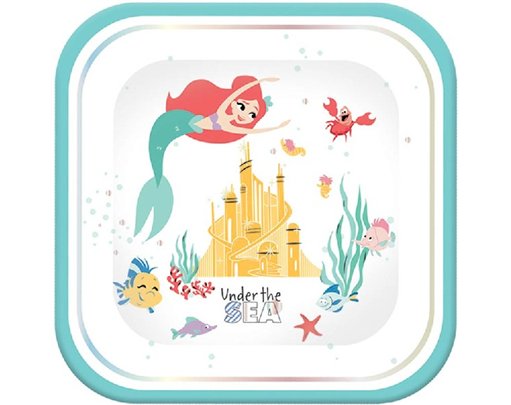 (4) ARIEL UNDER THE SEA SQ PLATES