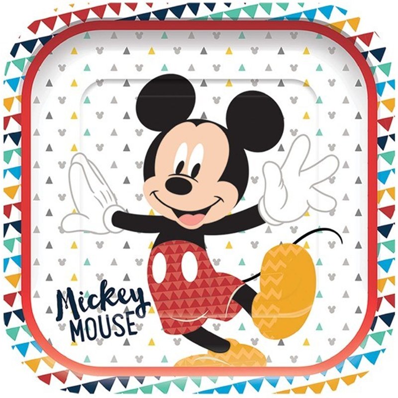 (4) MICKEY AWESOME MOUSE SQ PLATES