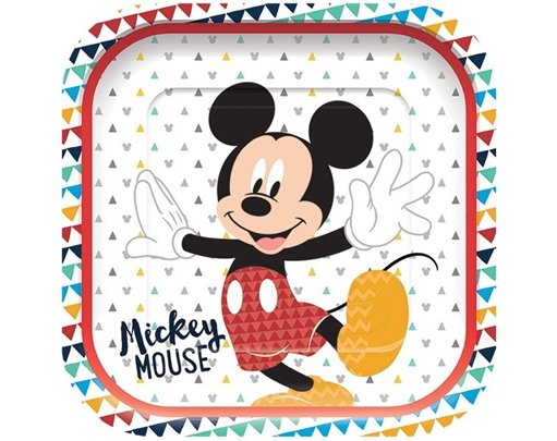 (4) MICKEY AWESOME MOUSE SQ PLATES