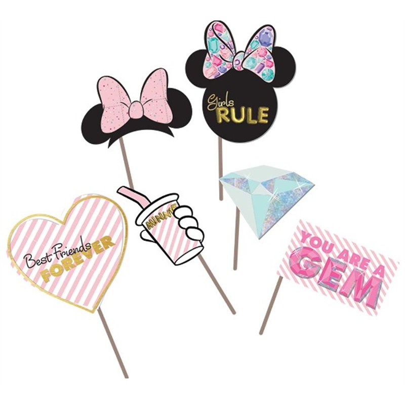 6PC MINNIE PARTY GEM PHOTO PROPS