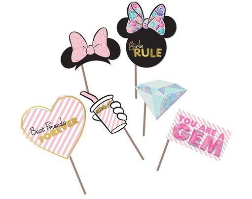 6PC MINNIE PARTY GEM PHOTO PROPS