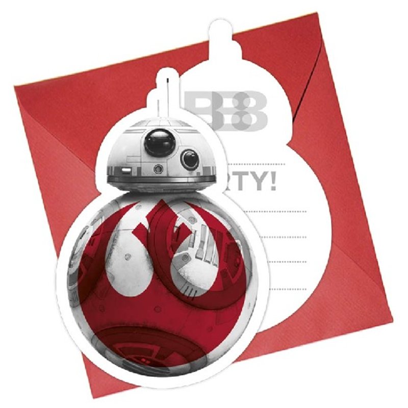 (6) STAR WARS THE LAST JEDI INVITATIONS