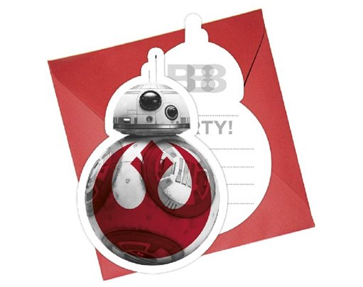 (6) STAR WARS THE LAST JEDI INVITATIONS