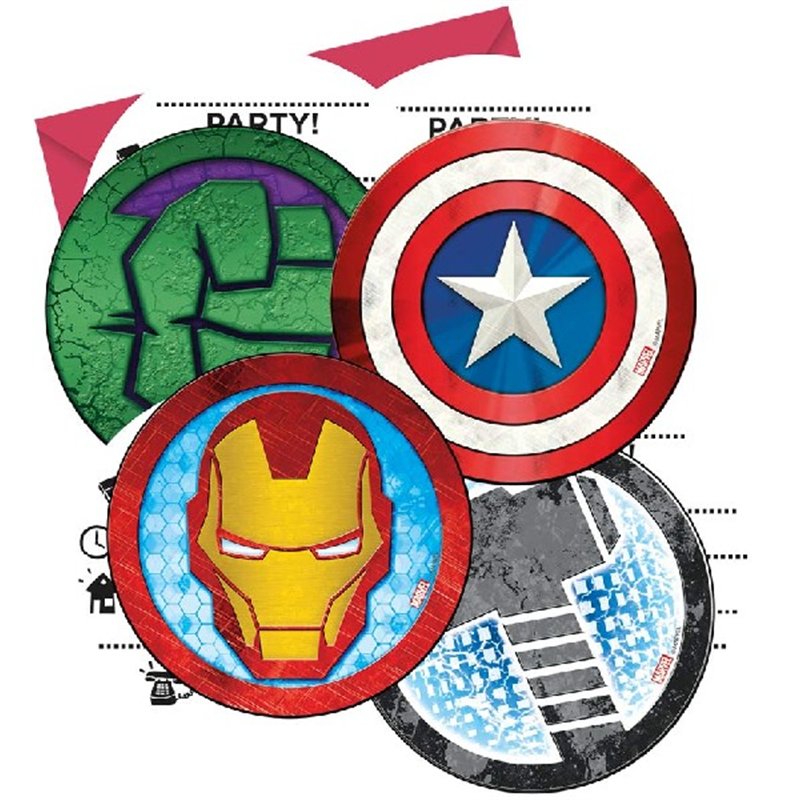 (6) MIGHTY AVENGERS INVITATIONS