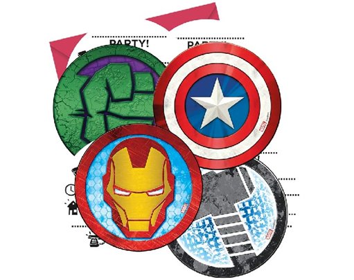 (6) MIGHTY AVENGERS INVITATIONS
