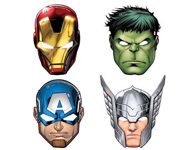 (6) DIE CUT MIGHTY AVENGERS MASKS