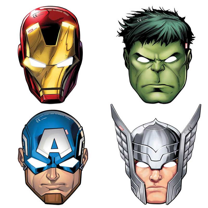 (6) DIE CUT MIGHTY AVENGERS MASKS
