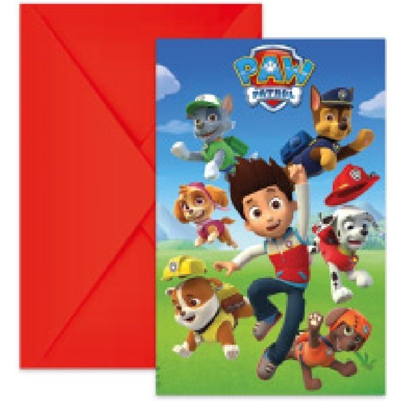 (6) PAW PATROL INVITATIONS
