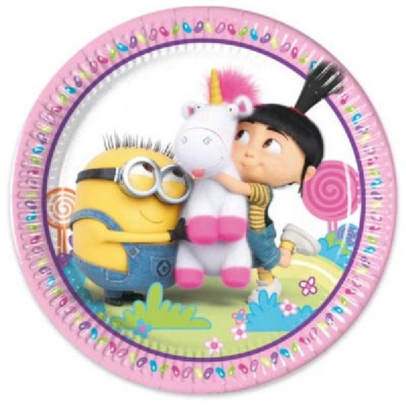 (8) 23cm DEPSICABLE ME/FLUFFY PLATES