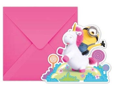 (6) DESPICABLE ME/FLUFFY INVITATIONS