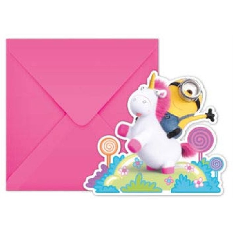 (6) DESPICABLE ME/FLUFFY INVITATIONS