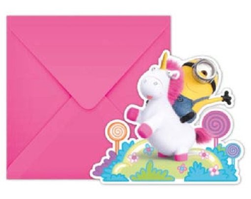 (6) DESPICABLE ME/FLUFFY INVITATIONS
