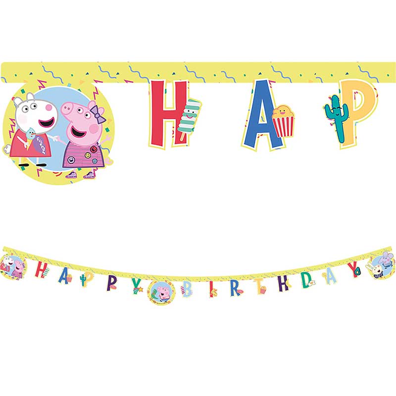 HAPPY BIRTHDAY PEPPA PIG BANNER