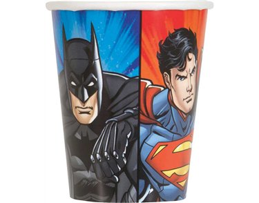 8PK 9oz JUSTICE LEAGUE PAPER CUPS