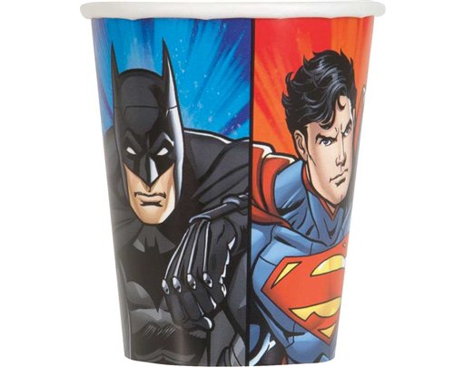8PK 9oz JUSTICE LEAGUE PAPER CUPS