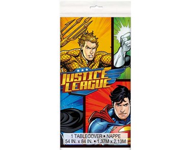 54x84in JUSTICE LEAGUE PLASTIC TABLE COVER