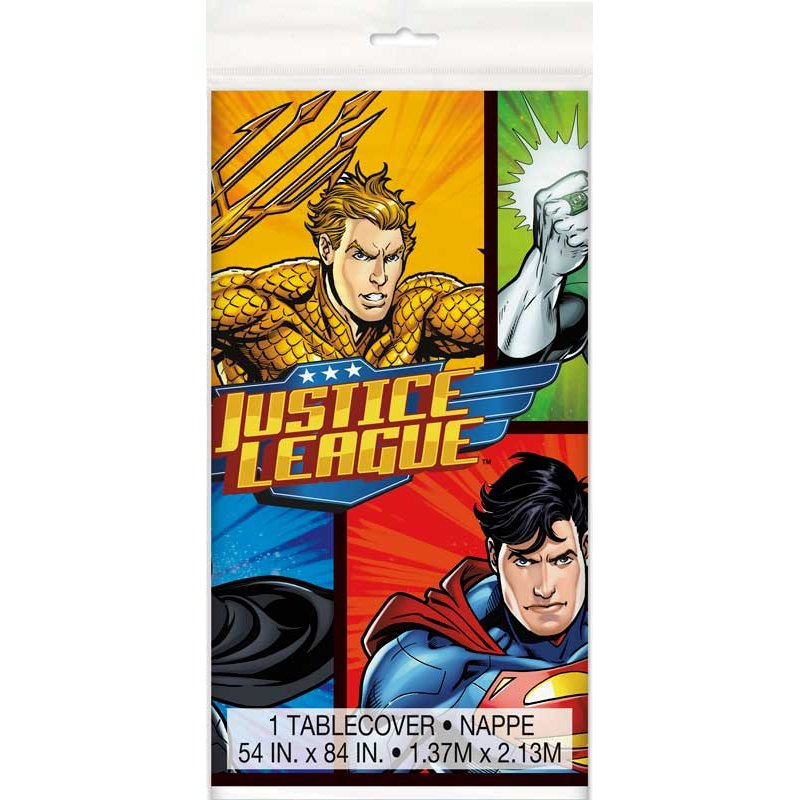 54x84in JUSTICE LEAGUE PLASTIC TABLE COVER