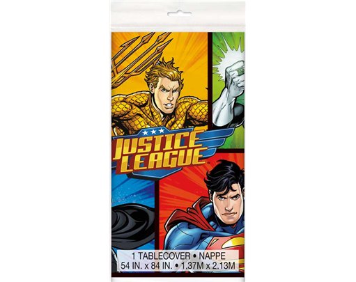 54x84in JUSTICE LEAGUE PLASTIC TABLE COVER