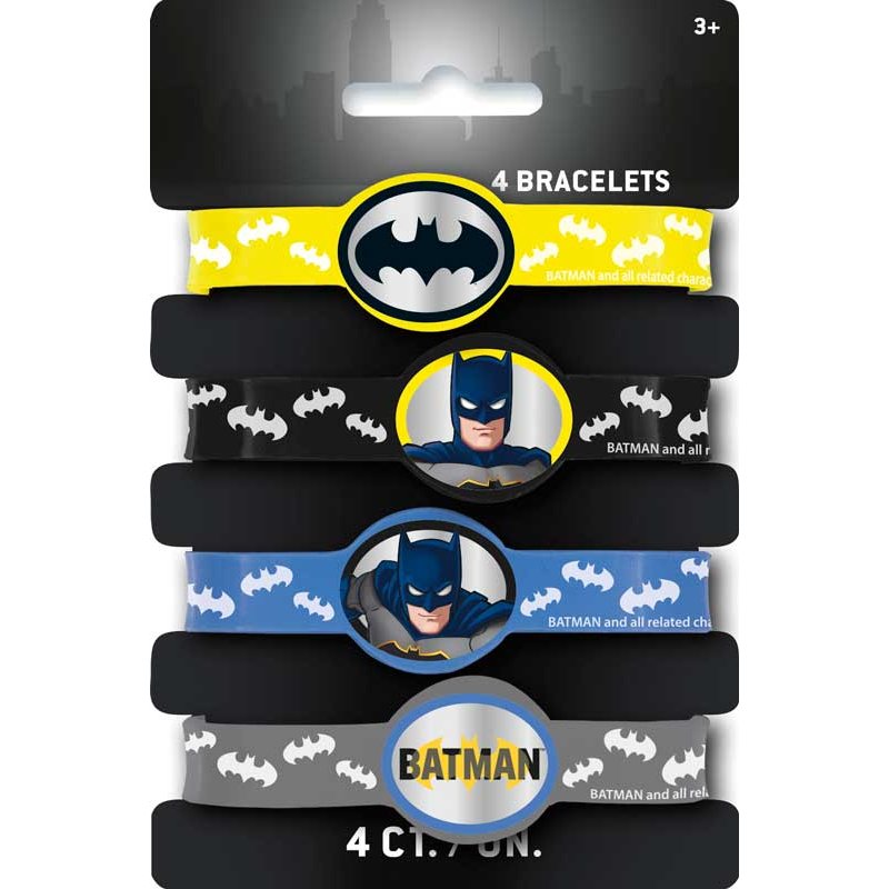 4PK BATMAN STRETCHY BRACELETS