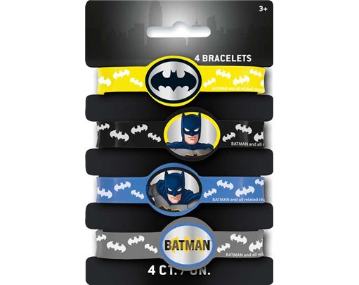 4PK BATMAN STRETCHY BRACELETS