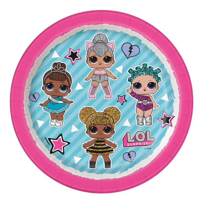 8PK 7in LOL SURPRISE PLATES