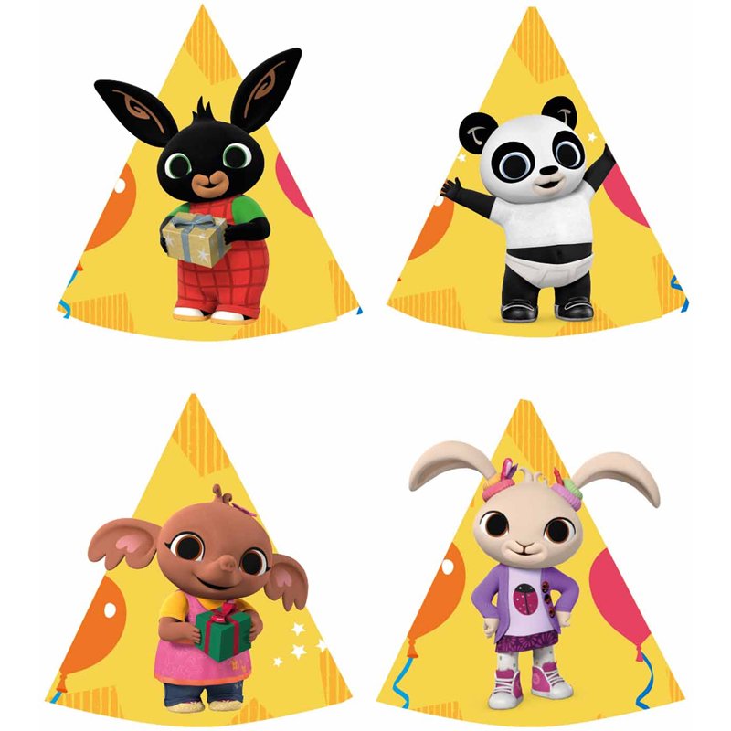 8PK BING PAPER CONE HATS