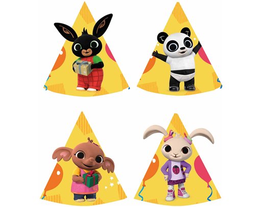 8PK BING PAPER CONE HATS