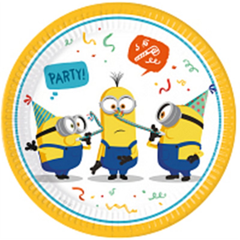 8PK 23cm MINIONS THE RISE OF GRU PAPER PLATES