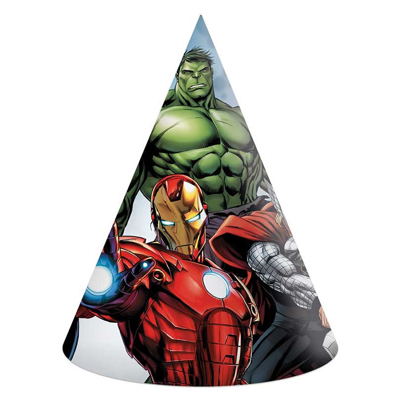 6PK AVENGERS INFINITY STONES PARTY HATS