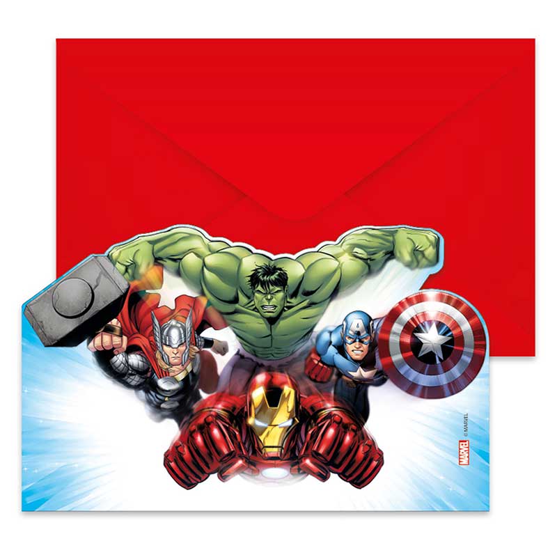6PK AVENGERS INFINITY STONES INVITATIONS