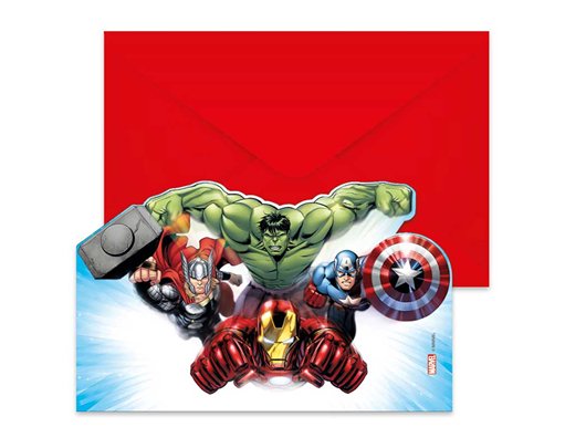 6PK AVENGERS INFINITY STONES INVITATIONS