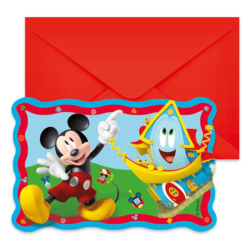 6PK MICKEY ROCK THE HOUSE INVITATIONS