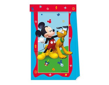 4PK MICKEY ROCK THE HOUSE PAPER BAGS