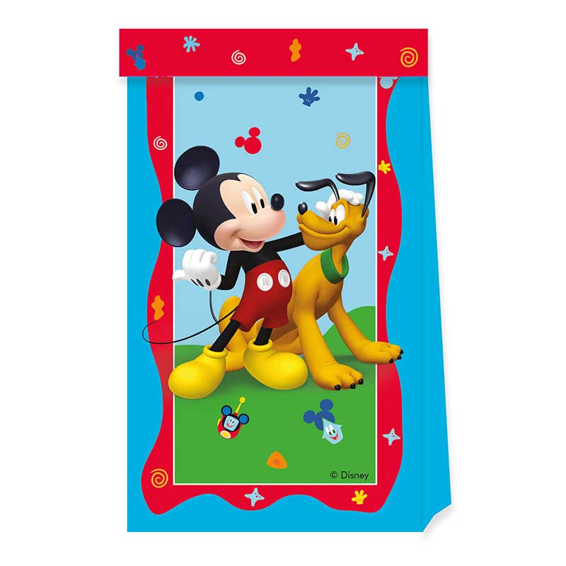 4PK MICKEY ROCK THE HOUSE PAPER BAGS