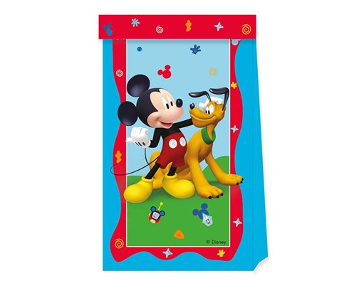 4PK MICKEY ROCK THE HOUSE PAPER BAGS