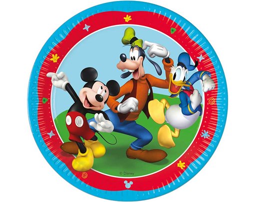 8PK 23cm MICKEY ROCK THE HOUSE PLATES