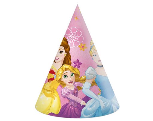 6PK DISNEY PRINCESS LIVE YOUR STORY PARTY HATS