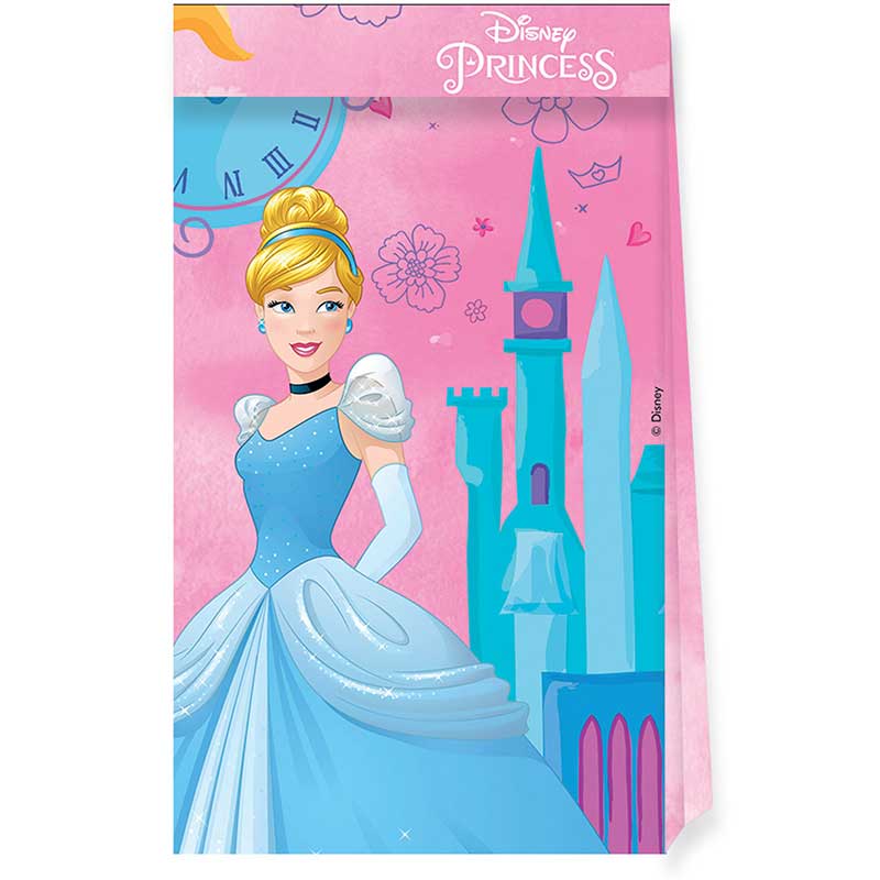 4PK DISNEY PRINCESS LIVE YOUR STORY PAPER BAGS