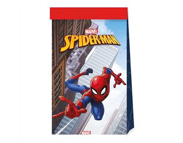 4PK SPIDERMAN CRIME FIGHTER PAPER BAGS