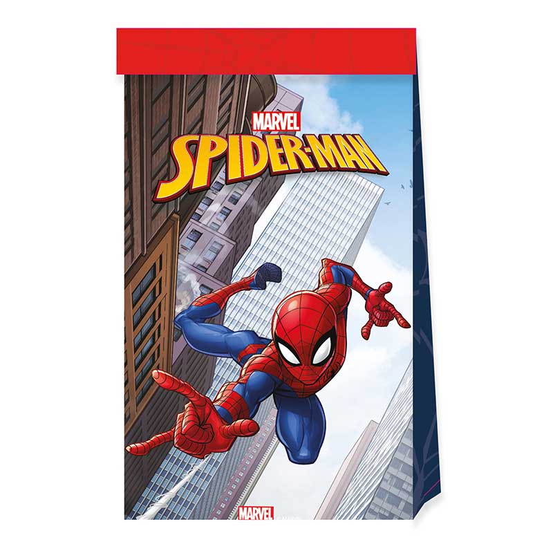 4PK SPIDERMAN CRIME FIGHTER PAPER BAGS
