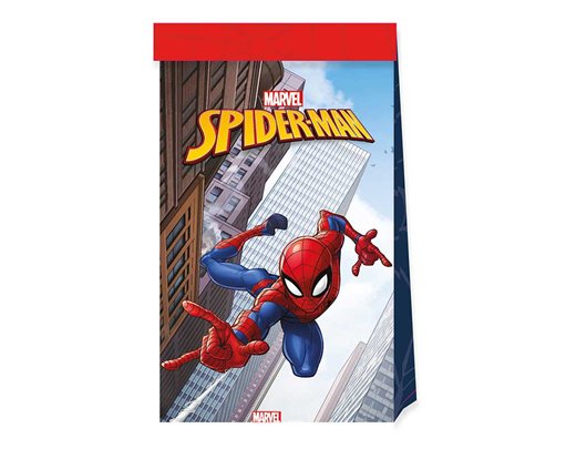 4PK SPIDERMAN CRIME FIGHTER PAPER BAGS