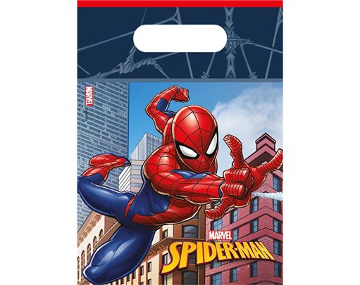 6PK SPIDERMAN CRIME FIGHTER PARTY BAGS