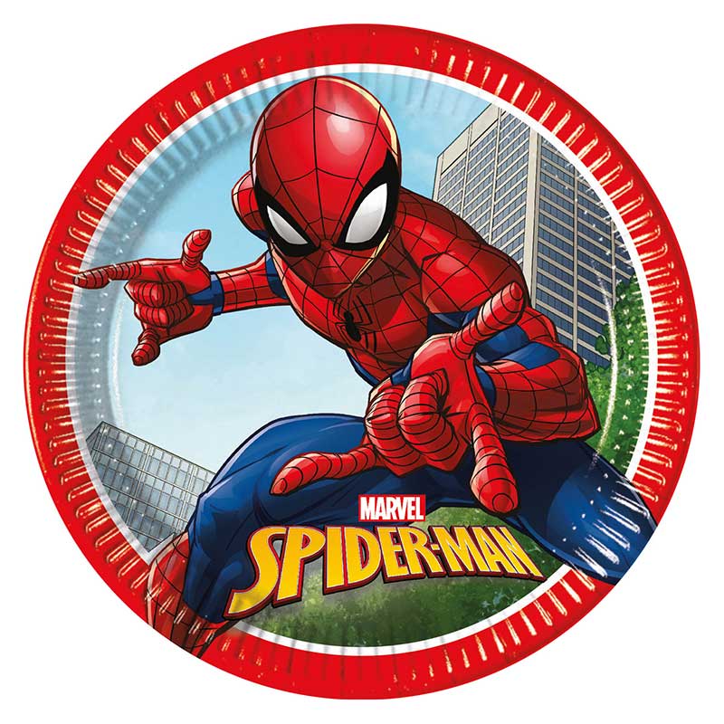 8PK 23cm SPIDERMAN CRIME FIGHTER PLATES